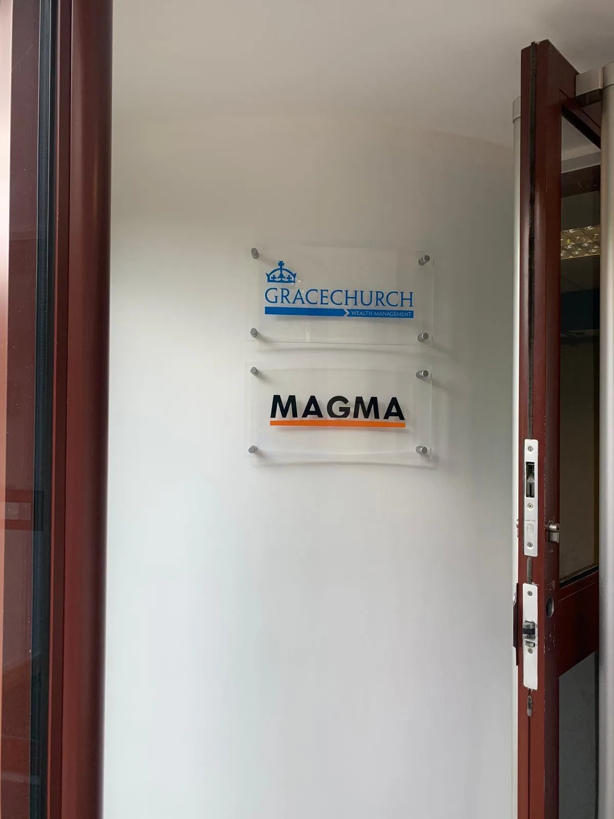 Gracechurch Oldbrook Offices — Freshly painted entrance with company signage