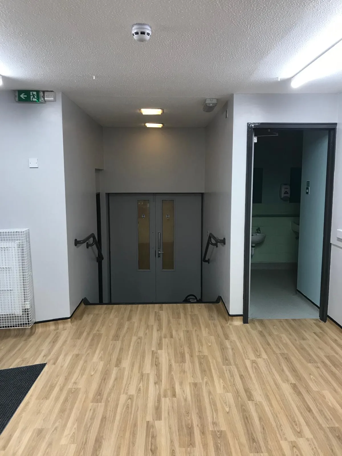 Two Mile Ash Community Centre — Entrance lobby walls and double doors