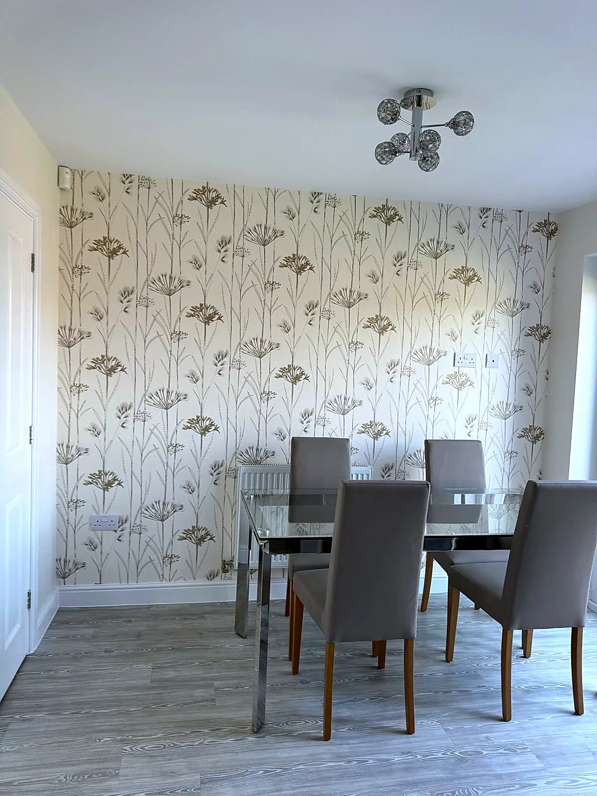 Broughton — Botanical stem feature wall in dining room